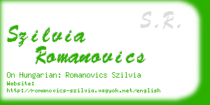 szilvia romanovics business card